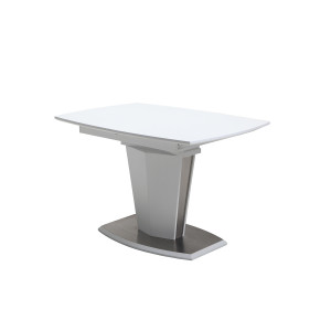 Table design en bois extensible 120/160x80 - coloris blanc - DINA