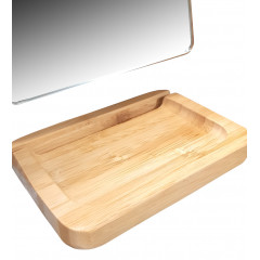 Miroir amovible rectangulaire à poser avec support en bois - zoom - NAOMY