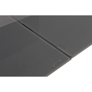 Table extensible plateau en verre gris 160/240 cm - zoom plateau - TWIST