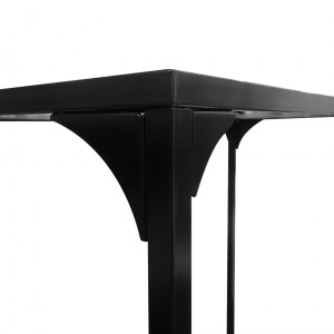 Ensemble table et 2 chaises en bois avec piètement en métal noir - zoom - BERTILLE 286
