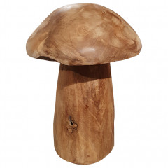 Sculpture champignon en bois de teck - 2 modèles - CHAMPOU