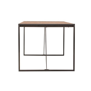 Table repas en bois et métal design industriel L200cm - vue de côté - ATELIER