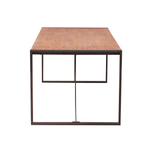 Table repas en bois et métal design industriel L200cm - vue de côté - ATELIER