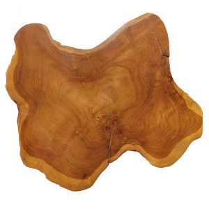 Table basse design en bois avec plateau huilé et piètement métal - vue matière  - AMPYANG