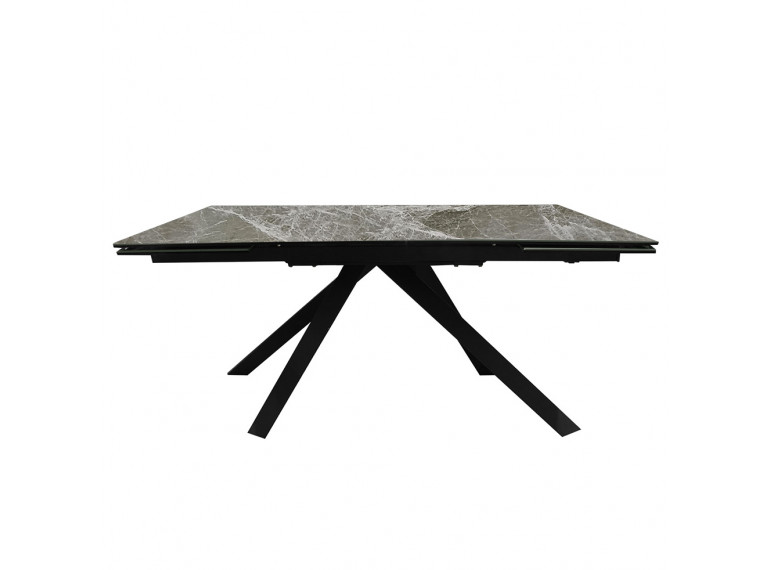 Table de repas extensible en céramique avec piétement métal L160cm - vue de face - BOLTON