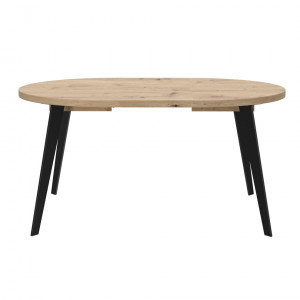 Table ronde en bois extensible D.110 cm - vue avec rallonge - XTRA