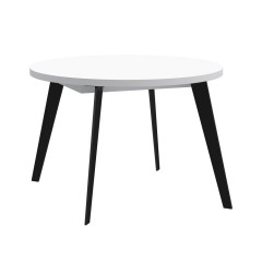 Table ronde en bois extensible D.110 cm - vue en angle - XTRA