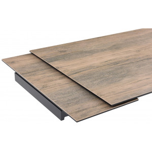 Table extensible en céramique finition bois L160/240cm - zoom rallonge - UNIK