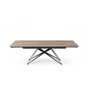 Table extensible en céramique finition bois L160/240cm - Pieds n°6 : Type design épuré - UNIK