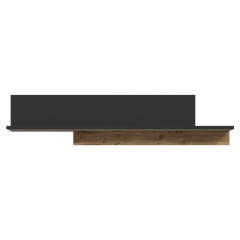 Etagère en bois effet chêne et noir style industriel L154cm - vue de face - YAL