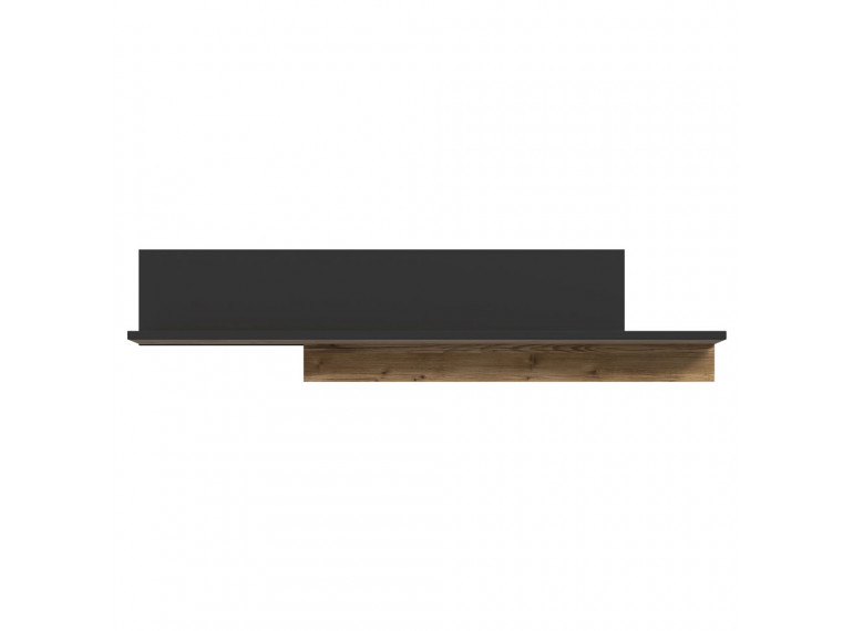 Etagère en bois effet chêne et noir style industriel L154cm - vue de face - YAL