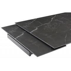 Table extensible en céramique marbre noir L160/240cm - zoom rallonge - UNIK