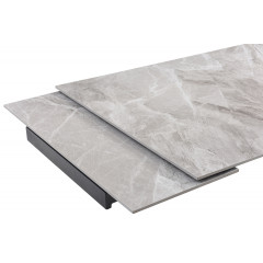 Table extensible en céramique gris brillant L160/240cm - zoom rallonge - UNIK