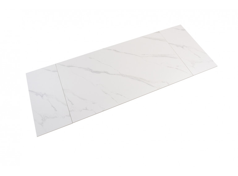 Table extensible en céramique marbre blanc L160/240cm - zoom plateau - UNIK
