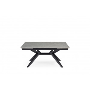 Table extensible en céramique marbre grey L160/240cm - Pieds n°5 : Type Z + barre centrale - UNIK