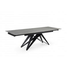 Table extensible en céramique marbre grey L160/240cm - Pieds n°6 : Type design épuré - UNIK