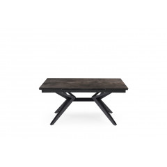 Table extensible en céramique finition iron L160/240cm - Pieds n°5 : Type Z + barre centrale - UNIK