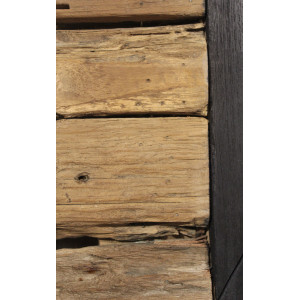 Miroir carré avec encadrement en bois érodé 80cm - zoom - FIGURA