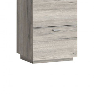 Commode en bois effet chêne clair avec 4 tiroirs et poignées en métal - petit modèle - zoom piètement - NEXUS