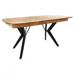 Table de repas extensible en bois de chêne massif  160/210cm - vue de 3/4 - ECLIPSE XL