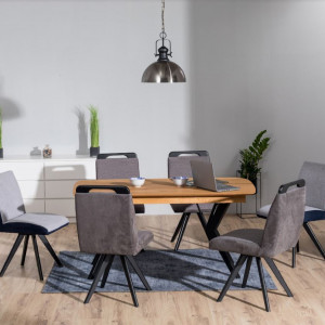 Table de repas extensible en bois de chêne massif  160/210cm - vue en ambiance - ECLIPSE XL