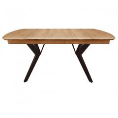 Table de repas extensible en bois de chêne massif  160/210cm - vue de face - ECLIPSE XL