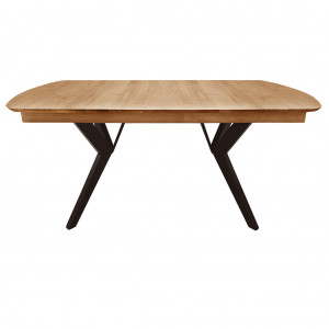 Table de repas extensible en bois de chêne massif  160/210cm - vue de face - ECLIPSE XL