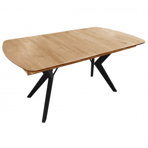 Table de repas extensible en bois de chêne massif  160/210cm - vue de dessus - ECLIPSE XL