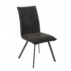 Chaise design en tissu noir & métal - JADE