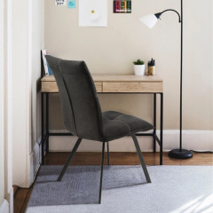 Chaise design en tissu noir & métal - JADE