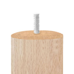 Lot de 4 pieds cylindrique pour meuble en bois de hêtre - D.6cm H.20cm - coloris bois - EDDY
