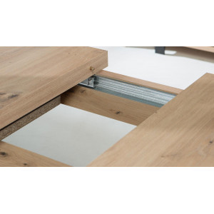 Table de repas extensible finition bois de chêne 160/207 cm - vue zoom - IBIZA