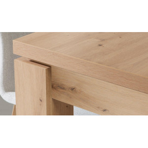 Table de repas extensible finition bois de chêne 160/207 cm - vue zoom - IBIZA