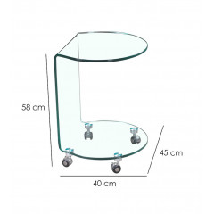 Bout de canape rond en verre trempé - dimensions - BENT