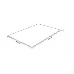 Plateau rectangulaire 120x40 en verre trempé - dessus de table résistant - vue mesures - PLATEAU