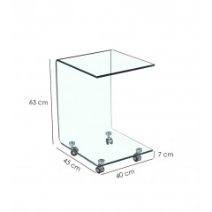 Bout de canapé carré en verre trempé - dimensions - BENT