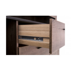 Commode 4 tiroirs/1 porte Design - Zoom rangement - BELLA