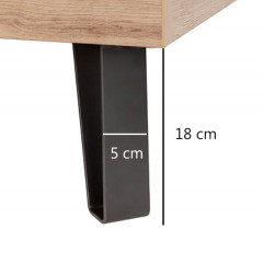 Table de chevet 1 tiroir finition chêne - zoom dimensions - VITRUS