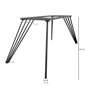 Pied de table de repas en métal noir - 4 pieds - dimensions - PIEDS N°4
