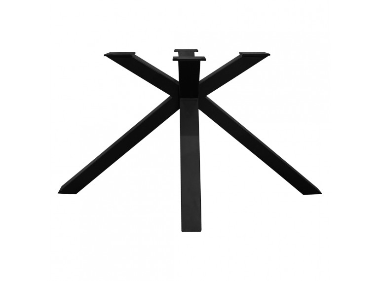 Pied de table de repas en métal noir - croix pleine - Vue de face - PIEDS N°7