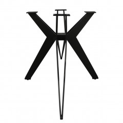 Pied de table de repas en métal noir - croix ajouré - Vue de côté - PIEDS N°2