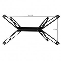 Pied de table de repas en métal noir - Z + barre centrale - dimensions - PIEDS N°5