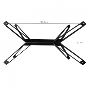 Pied de table de repas en métal noir - Z + barre centrale - dimensions - PIEDS N°5