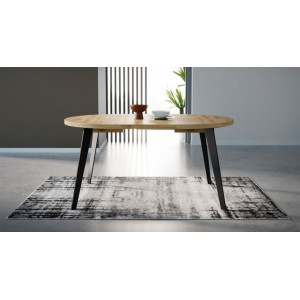 Table ronde en bois extensible D.110 cm - coloris bois - vue en ambiance - XTRA