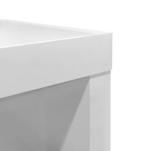 Bureau 180x69 décor blanc laqué issus de matériaux recyclés - Zoom -  BLANCO