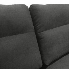 Canapé droit 2 places en tissu avec 2 coussins d'accoudoirs et piètement métal - gris anthracite - Zoom dossier - TYNA