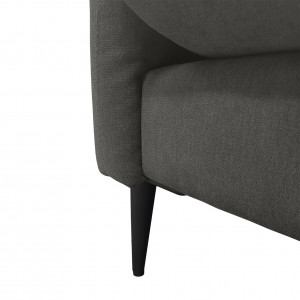 Canapé droit 2 places en tissu avec 2 coussins d'accoudoirs et piètement métal - gris anthracite - Zoom piètement -  TYNA