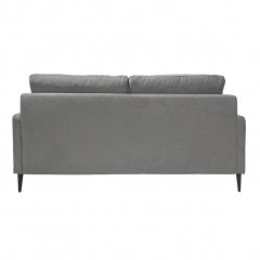 Canapé droit 2 places en tissu avec 2 coussins d'accoudoirs et piètement métal - gris - Vue de dos - TYNA