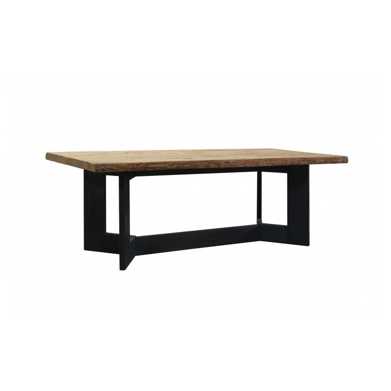 Table de repas en pin & pieds en bois noir L220 - ORIGIN