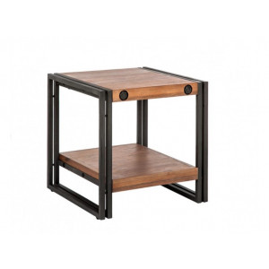Table d'appoint en bois et métal style industriel - ATELIER